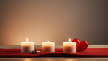 Candles lit on Valentine's day 