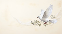 Easter dove with white background and copy space