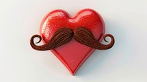 Funny Heart With Mustaches For Father's Day 