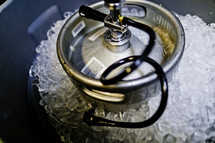 Beer keg in ice