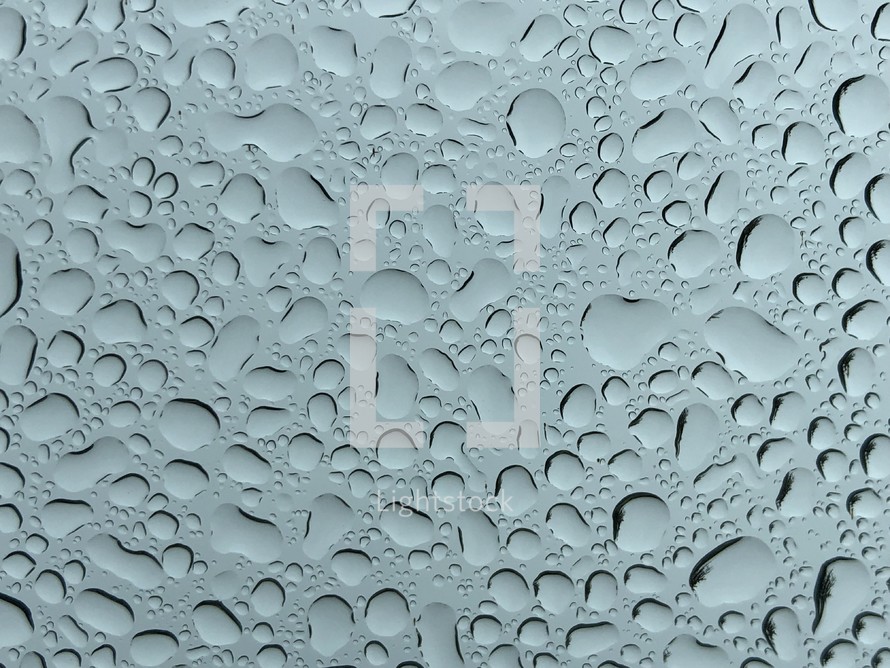 closeup of water condensation on glass window