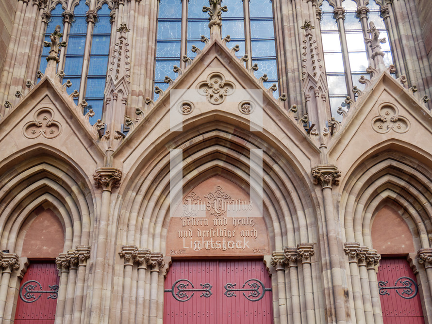 church Saint-Etienne in Mulhouse France doors 