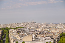 aerial view over Paris and Sacré-Cœur