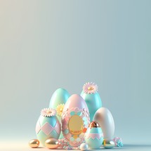 Easter celebration background with eggs