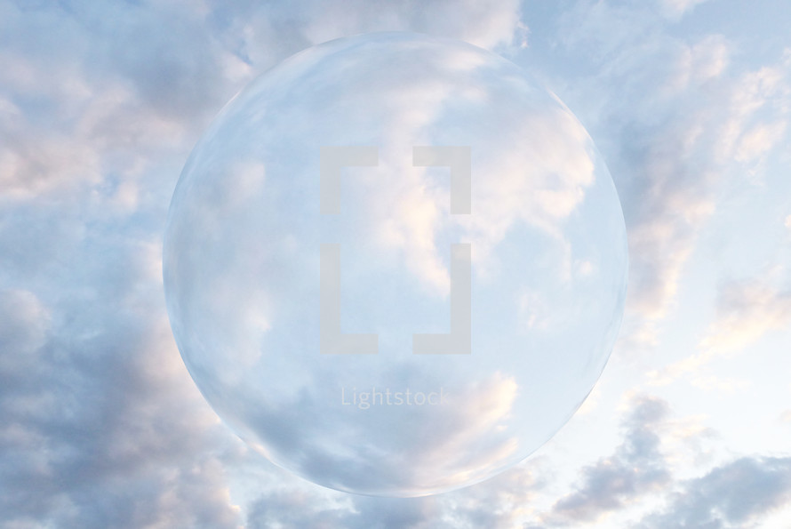 sky bubble clouds before sunset graphic design