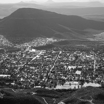 view of a town in South Africa from a mountain 