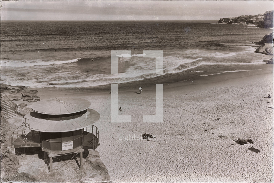 lifeguard stand on a beach in Australia 