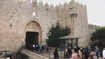 View To Damascus Gate And Old Jerusalem City, Israel