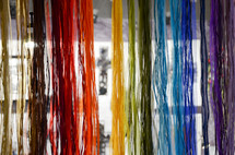 rainbow of colorful ribbons 