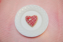 heart cookie on a plate 
