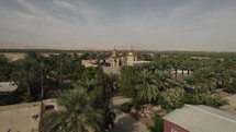 Drone flying over an orthodox monastery in Israel fpv Christian church temple travel Middle East 