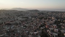 Drone Aerial view Of Busy Middle Eastern City In Lebanon