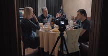 Making footage of family Christmas dinner