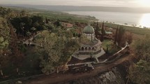 Mount Of Beatitudes Israel Aerial video 