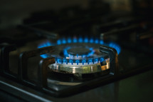 Gas stove for cooking in the kitchen