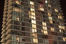apartment building at night
