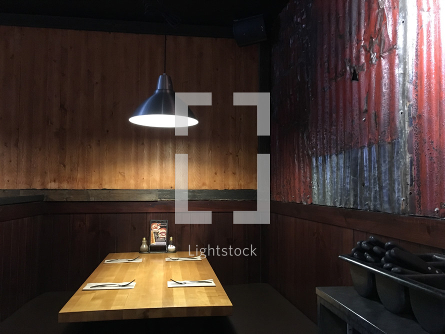 empty booth at a restaurant 