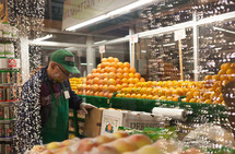produce at a grocery store - Chelsea Market 