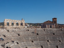 VERONA, ITALY - CIRCA MARCH 2019: Arena di Verona roman amphitheatre