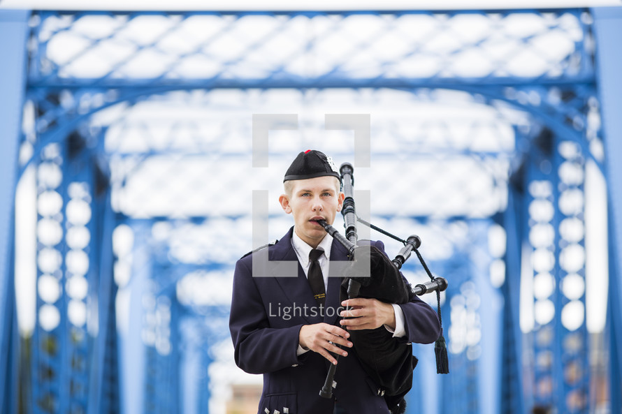 ROTC with a bagpipe 