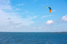 Man kite surfing on the ocean at Assateague Island National Seashore