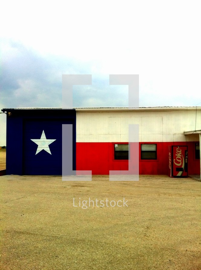 texas flag painted on a building