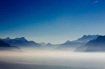 fog around Mountains in Switzerland 