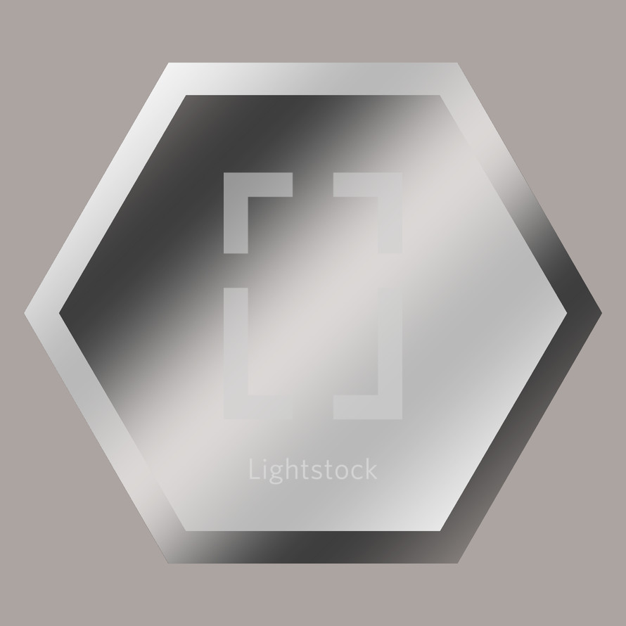 Grey and white hexagon in square format