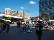 BERLIN, GERMANY - CIRCA JUNE 2019: People in Alexanderplatz square