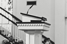microphone on a pulpit 