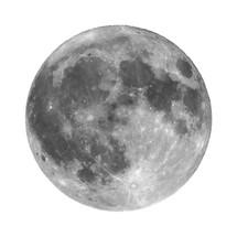 Close up of the moon on a white background