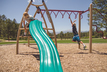 children playing on a playground 