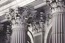 ornate tops of columns 
