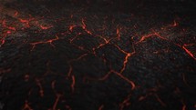 Flowing Lava Field or Magma In A Seamless Loop. 3D Animation	