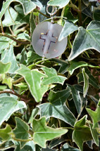 cross necklace on ivy 