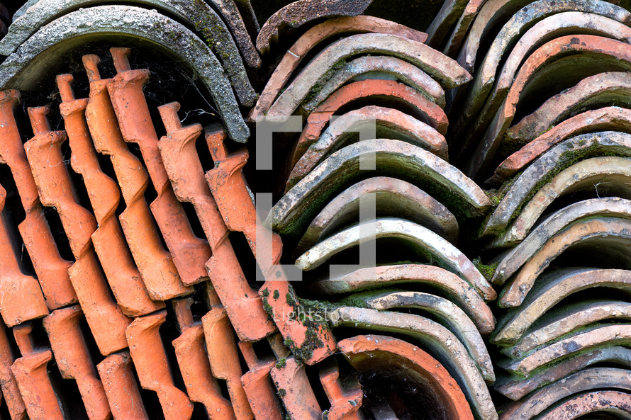 stacked roof tiles 