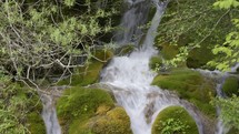 water flowing in a stream 