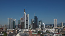Aerial view of the city of Frankfurt am Main in Germany