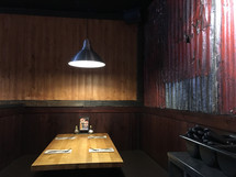 empty booth at a restaurant 
