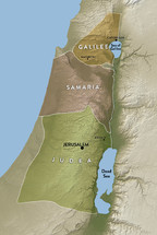 Galilee, Samaria, Judea map 