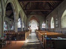 TANWORTH IN ARDEN, UK - SEPTEMBER 25, 2015: Parish Church of St Mary Magdalene interior view