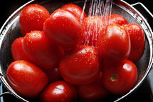 washing red tomatoes 