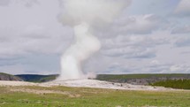 The famous Old Faithful Geyser in the Yellowstone National Park