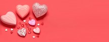 Glistening 3D Heart, Diamond, and Crystal Illustration for Valentine's Day Theme