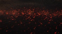 Red-hot Lava Fields. 3D Animation