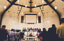 congregation in prayer 