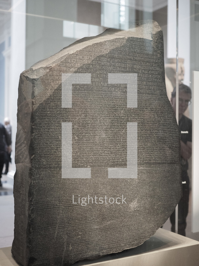 LONDON, UK - CIRCA JUNE 2017: The Rosetta stone at the British Museum
