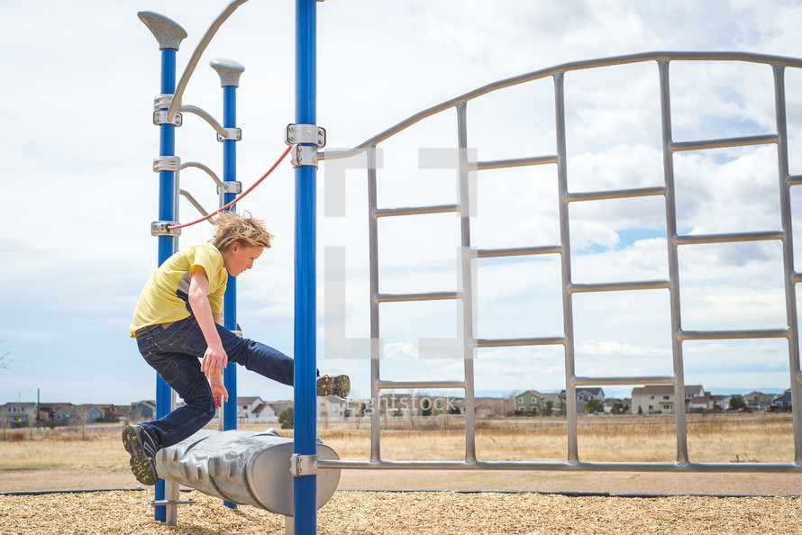 a boy on a playground 