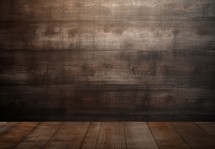 Wooden wall and floor as background. Wooden texture with copy space