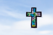 stained glass Easter cross craft 